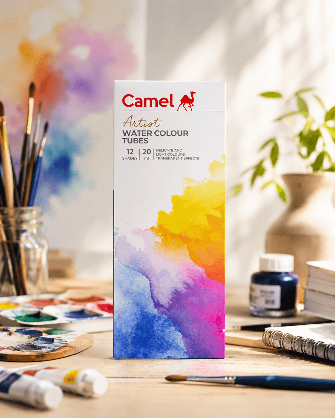 𝐂𝐚𝐦𝐞𝐥 𝐀𝐫𝐭𝐢𝐬𝐭 𝐖𝐚𝐭𝐞𝐫 𝐂𝐨𝐥𝐨𝐮𝐫 𝐓𝐮𝐛𝐞𝐬 – 12 𝐒𝐡𝐚𝐝𝐞𝐬 (20𝐦𝐥)