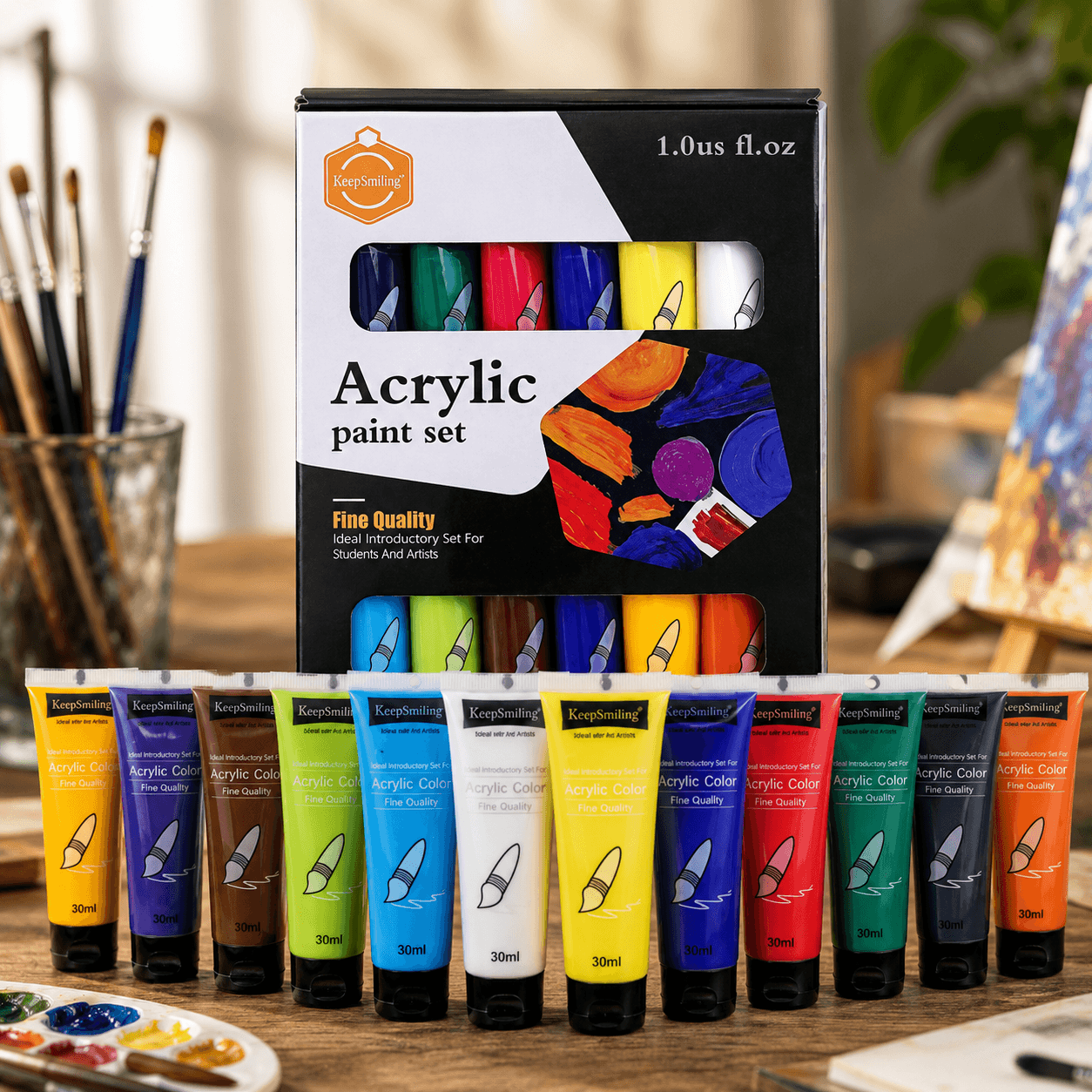 𝐊𝐞𝐞𝐩 𝐒𝐦𝐢𝐥𝐢𝐧𝐠 𝐀𝐜𝐫𝐲𝐥𝐢𝐜 𝐂𝐨𝐥𝐨𝐮𝐫 𝐒𝐞𝐭 – 𝟔 𝐩𝐜𝐬 (𝟑𝟎 𝐦𝐥 𝐞𝐚𝐜𝐡)