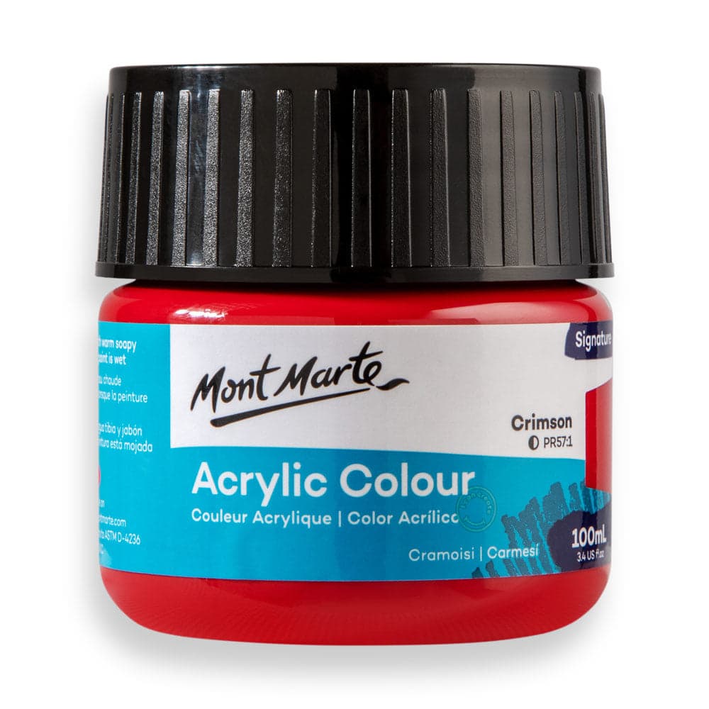 Mont Marte Acrylic Colour Paint 100ml – Crimson