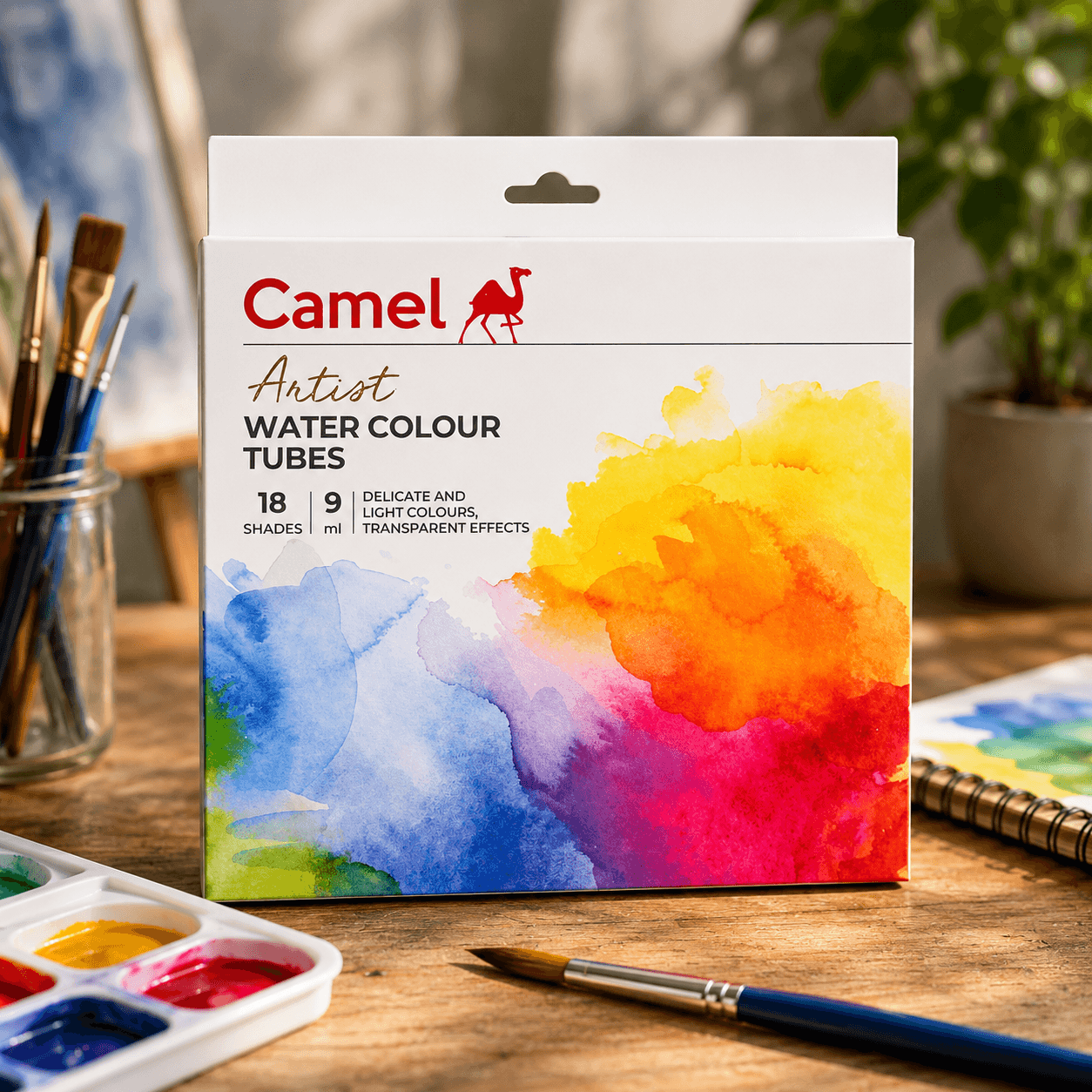 𝐂𝐚𝐦𝐞𝐥 𝐀𝐫𝐭𝐢𝐬𝐭 𝐖𝐚𝐭𝐞𝐫 𝐂𝐨𝐥𝐨𝐮𝐫 𝐓𝐮𝐛𝐞𝐬 – 𝟏𝟖 𝐒𝐡𝐚𝐝𝐞𝐬 (𝟗𝐦𝐥)