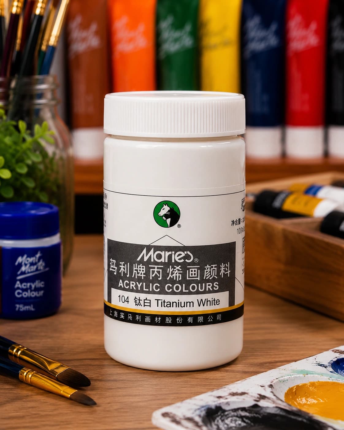 Marie’s Titanium White Acrylic Colour for Professional Art & Painting
